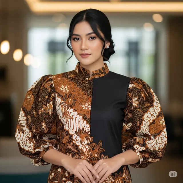 Blus dengan Kerah Shanghai