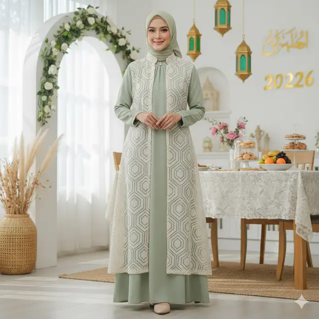 Gamis Rompi Lepas Kerah Sanghai (Gemini AI)