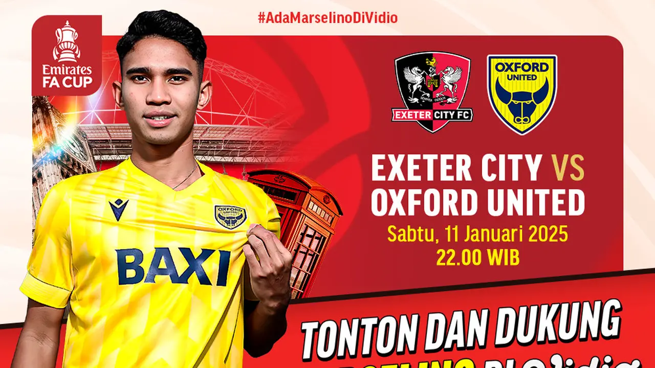 Jadwal Pertandingan FA Cup - 3rd Round: Exeter City vs Oxford United di Vidio Pekan Ini