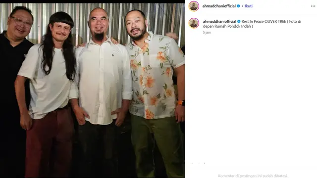 Unggahan Ahmad Dhani. (Instagram/ ahmaddhaniofficial)