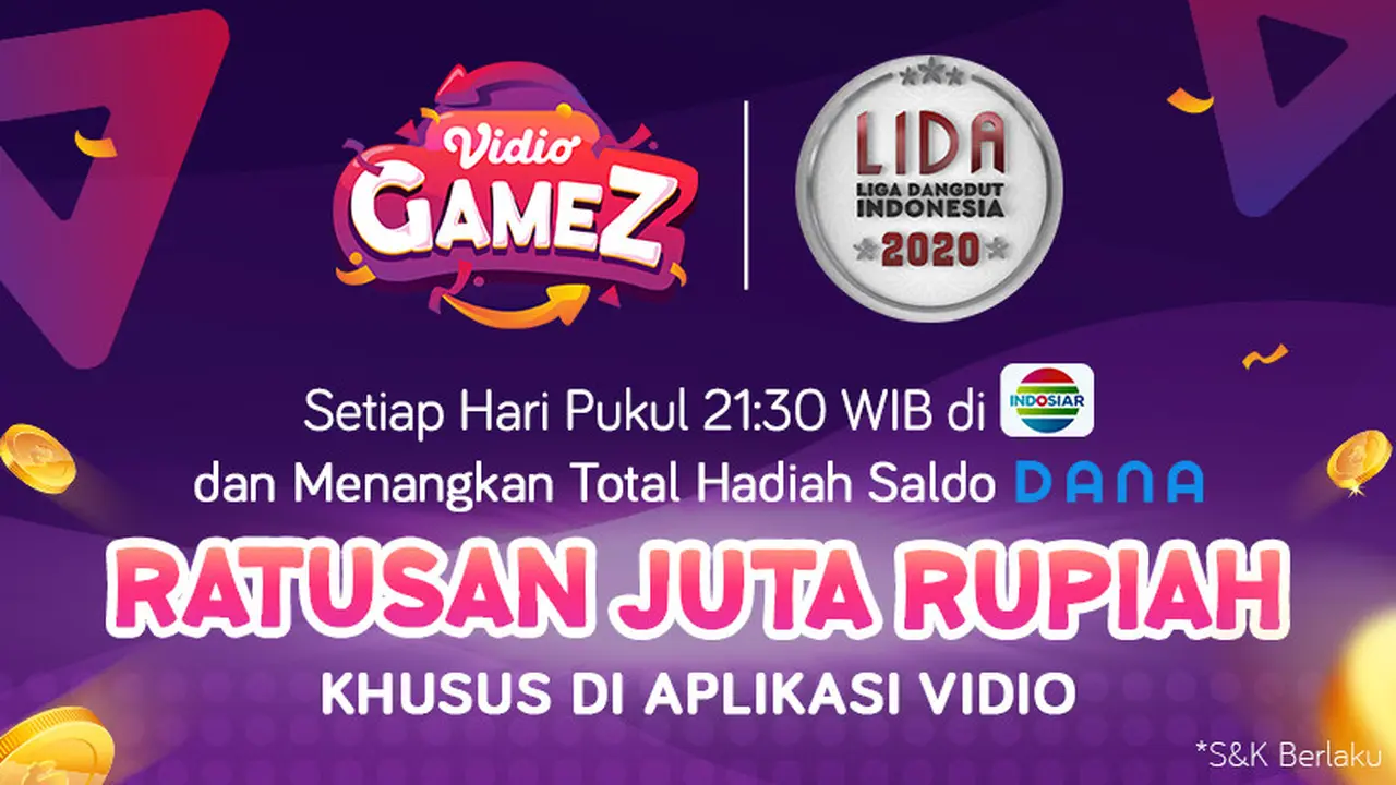 Hanya di Vidio Gamez Kalian Bisa Dapetin Saldo Dana Dengan Menonton Liga Dangdut Indonesia! sumberfoto: Vidio
