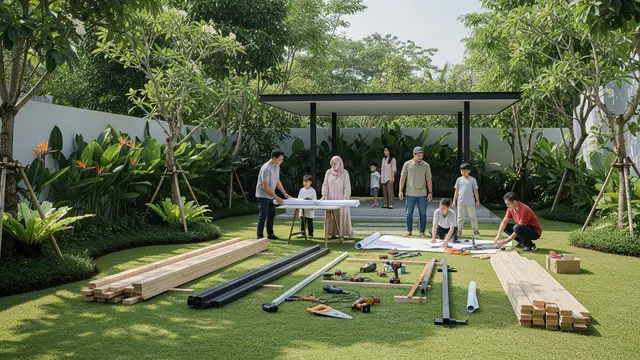 Cara Membuat Gazebo dari Material Bekas yang Tetap Terlihat Mewah/Gemini AI