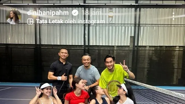 Momen Syahnaz Sadiqah dan Jeje Govinda main tenis bareng Valerie Tifanka, Nisya Ahmad dkk (Foto: instagramdinihanipahm)