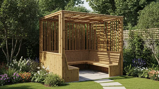 Ide Gazebo Mini dari Bambu untuk Tengah Kebun Belakang Rumah/Gemini AI