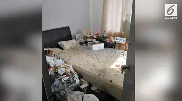Sebuah video beredar di media sosial, menunjukkan kondisi kamar seorang cewek yang penuh dengan sampah. Sampai-sampai kamarnya itu menjadi sarang kecoak.
