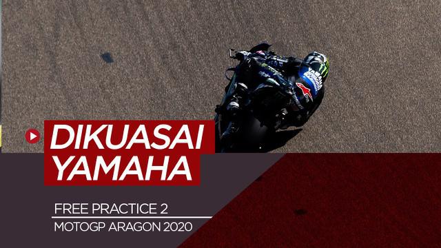 Berita Video hasil free practice di MotoGP Aragon, Jumat (16/10/20). Maverick Vinales tercepat