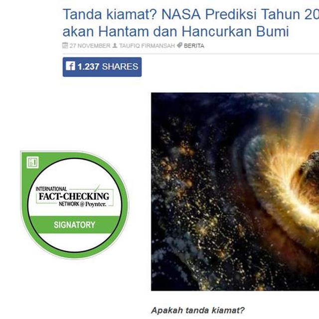 Cek Fakta Meteor Raksasa Akan Hantam Bumi Pada 2019 Cek Fakta Liputan6 Com