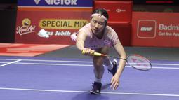 An Se Young menaklukkan wakil China, Wang Zhi Yi, dengan skor akhir 13-21, 21-19, 21-15 dalam waktu 1 jam 21 menit. (Bola.com/M Iqbal Ichsan)