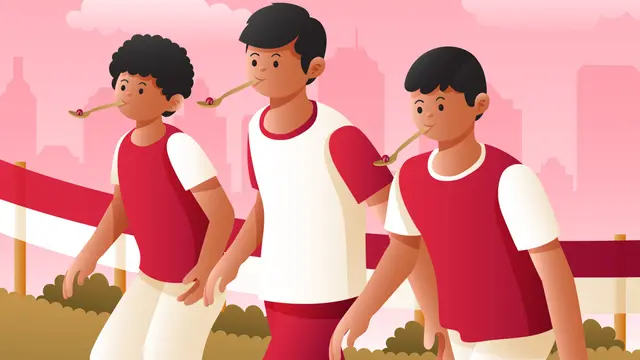 Ilustrasi membawa kelereng di mulut, lomba 17 Agustusan