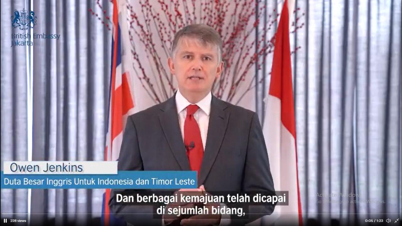 Duta Besar Inggris untuk Indonesia Owen Jenkins mengucapkan selamat HUT ke-77 RI. (Twitter @UKinIndonesia)