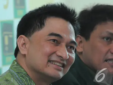 Sekjen PPP versi Djan Faridz, Dimyati Natakusumahdi memberikan keterangan pers di Jakarta, Senin (8/10/2014). (Liputan6.com/Herman Zakharia)