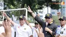 Anis Matta berorasi membakar semangat para kadernya agar bisa meningkatkan elektabilitas PKS yang sempat merosot akibat beberapa kasus korupsi (Liputan6.com/Andrian M Tunay) 
