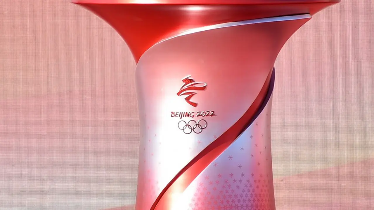 Obor dalam Estafet Obor Olimpiade Musim Dingin Beijing 2022 di Taman Hutan Olimpiade di Beijing, ibu kota China, pada 2 Februari 2022. (Xinhua/Jia Haocheng)