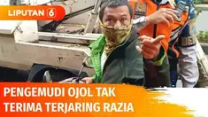 Seorang pengemudi ojek online marah ketika terjaring razia. Cekcok sempat terjadi lantaran sang pengemudi menantang petugas Dinas Perhubungan. Pengemudi berdalih parkir di bahu jalan sebentar untuk mengantar pesanan customer.