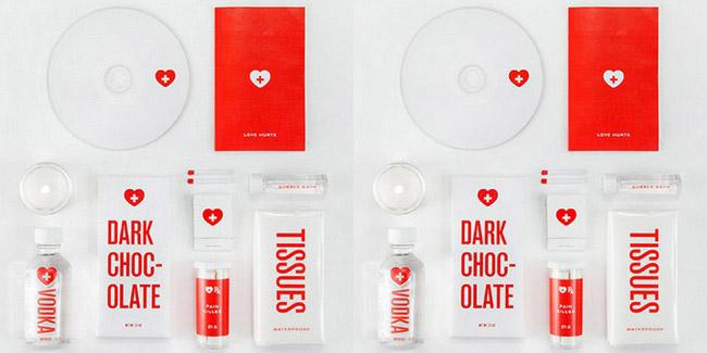 Isi kotak Love Hurts First Aid Kit | (c) dailymail.co.uk