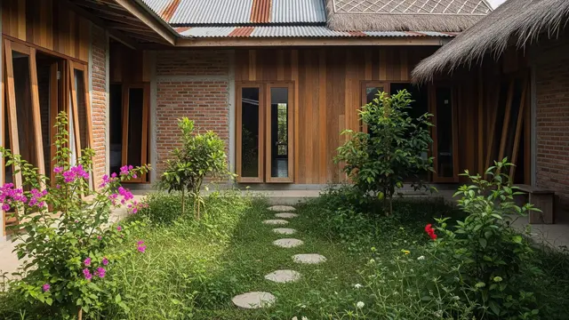 Model Rumah Sederhana dengan Taman Konsep Wild Garden Biar Natural