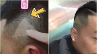 Tampil Beda, Pria Ini Cukur Rambut Model Tombol Play