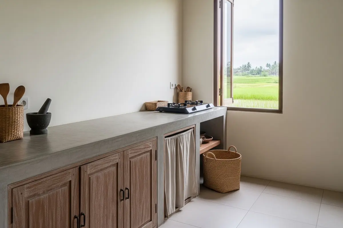 Desain Dapur Kampung Kecil tapi Terlihat Bersih dan Adem