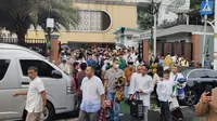 Suasana Salat Idul Fitri di Kantor PP Muhammadiyah, jalan Menteng Raya, Jakarta Pusat. (Liputan6.com/Winda Nelfira)