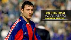 Gheorghe Hagi yang pernah disebut Maradona dari Balkan menciptakan gol indah pada sesi latihan FC Viitorul, klub asuhannya.