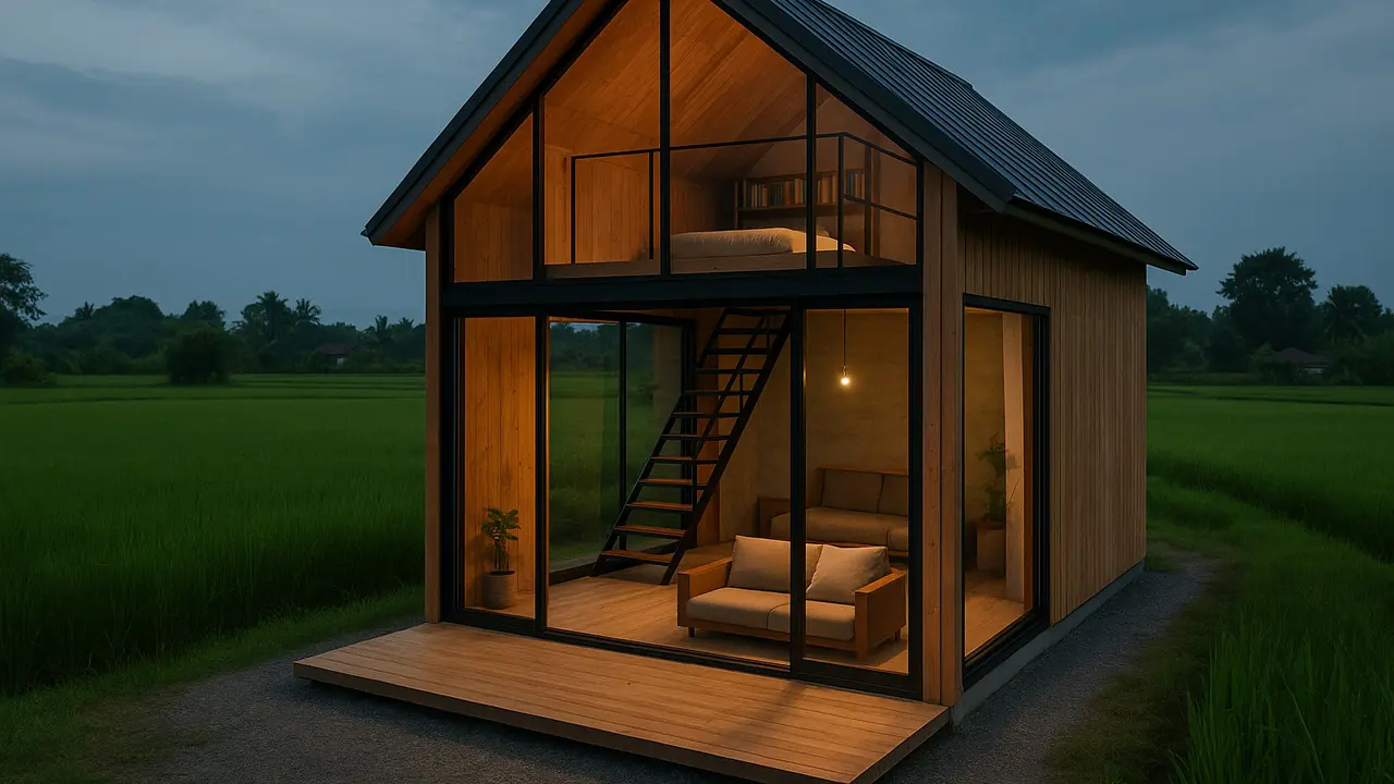 7 Model Rumah Kecil Mungil 4×6 Estetik dengan Mezzanine, Solusi Hunian Hemat Lahan yang Modern