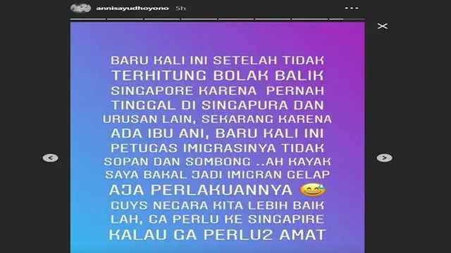 Insta Story Annisa Pohan