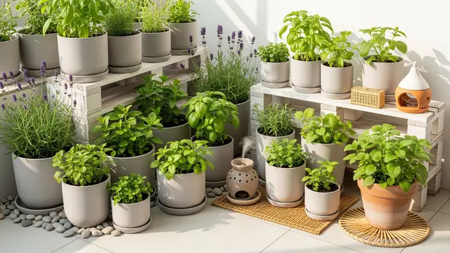 Ide Kebun Mini di Teras Rumah dengan Pot Estetik