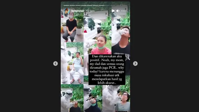 Noah dan Orangtua Bunga Citra Lestari Jalani Tes PCR. (Foto: Instagram @bclsinclair)