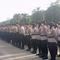 Ribuan personel mengikuti apel pengamanan aksi unjuk rasa di Jakarta. (Antara)
