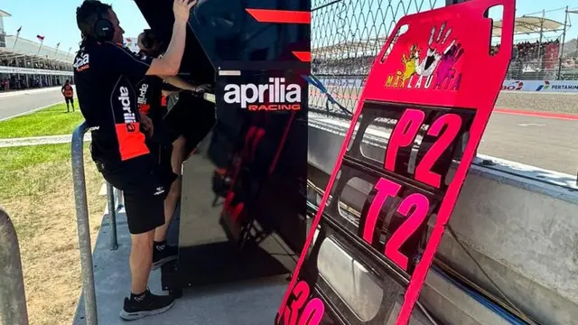 Kondisi paddock Aprilia Racing Team saat FP 2 MotoGP Mandalika (ist)