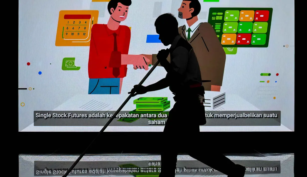 Tercatat ada 24 saham yang mengalami kenaikan dan 25 yang mengalami penurunan. (BAY ISMOYO/AFP)