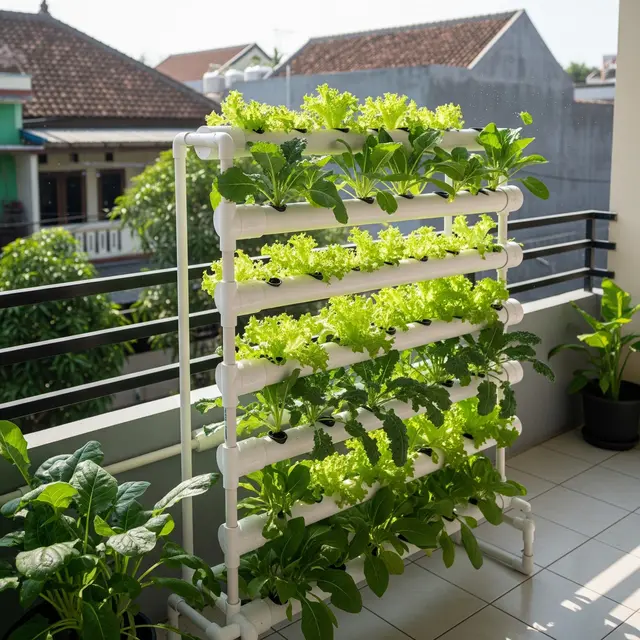 9 Model Hidroponik Bertingkat untuk Balkon Rumah, Hemat Tempat dan Mudah Dibuat
