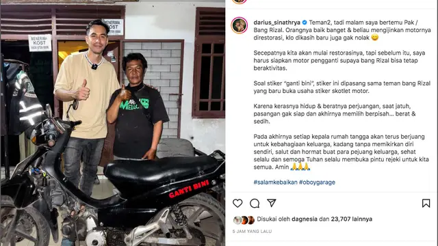 Darius Sinathrya Berhasil Temui Sopir Ojol yang Dicarinya, Ungkap Kisah Pilu.