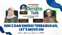 Ali Akbar, Ketua Badan Eksekutif Kanopi Hijau, telah memberikan pendapatnya tentang pentingnya  energi terbarukan di Indonesia dan pentingnya keterlibatan gen Z pada segment Liputan6 Climate Talk, Jumat, 23 Februari 2024. (Dok: Liputan6 Climate Talk)