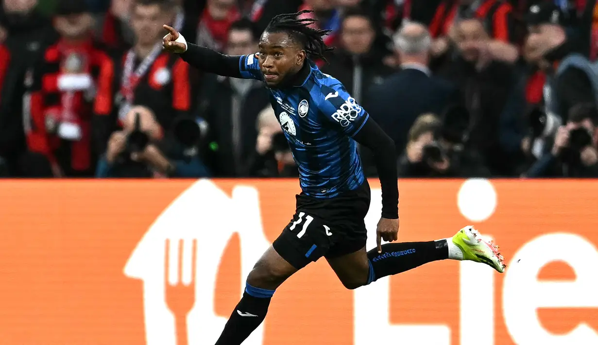 Lookman menjadi pemain Nigeria pertama yang mencetak hattrick di final kompetisi Eropa dan membawa tim memenangi Liga Europa. (Ben Stansall / AFP)