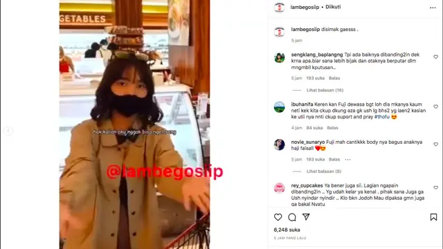 Fuji sendiri mengaku sampai-sampai merasa bersalah karena selalu dibanding-bandingkan dengan orang lain.