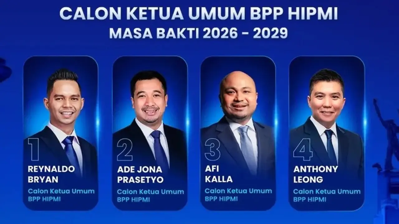 Empat kandidat yang akan bersaing memperebutkan kursi pimpinan HIPMI. (Instagram bpphipmi)