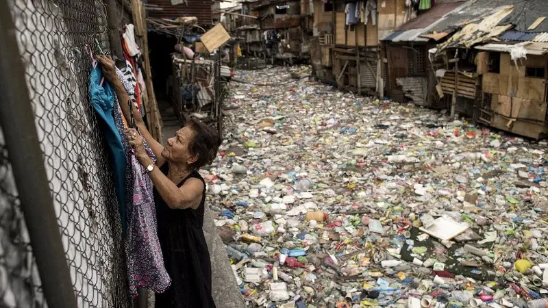 Suasana perkampungan kumuh di Manila, Filipina (AFP/Noel Celis)