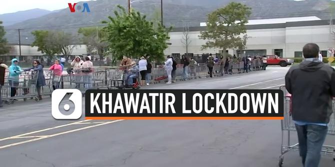 VIDEO: Khawatir Lockdown, Banyak Warga AS Serbu Supermarket