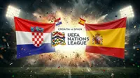 Ilustrasi Timnas Kroasia Vs Timnas Spanyol, UEFA Nations League. (Bola.com/AI)