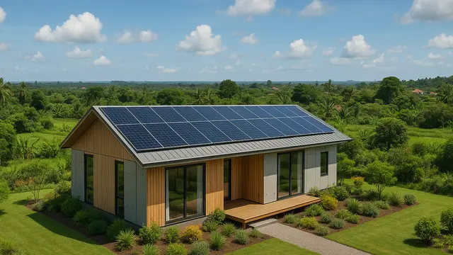 Rumah Ramah Lingkungan dengan Panel Surya yang Inovatif/via ChatGPT