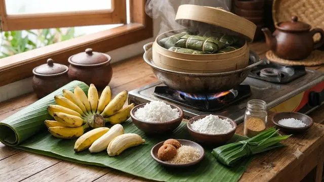 Resep Kue Papais Pisang yang Dibungkus Daun Pisang
