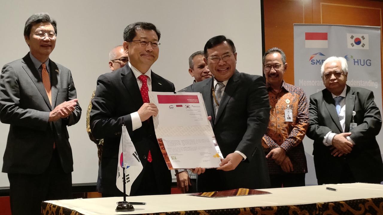 Penandatanganan MoU Kerjasama antara PT SMF (Persero) dengan HUG - Korea Housing & Urban Guarantee Corporation.