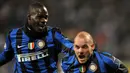 Bergabung dengan Nice, Wesley Sneijder akan reuni dengan mantan rekannya di Inter Milan, Mario Balotelli. (AFP/Sergei Supinsky)