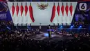 Anies Baswedan sampaikan dalam pidato politiknya saat menghadiri acara relawan Amanat Indonesia (ANIES) di Tenis Indoor, Kompleks Gelora Bung Karno (GBK), Senayan, Jakarta Pusat, Minggu (7/5/2023). (Liputan6.com/Johan Tallo)
