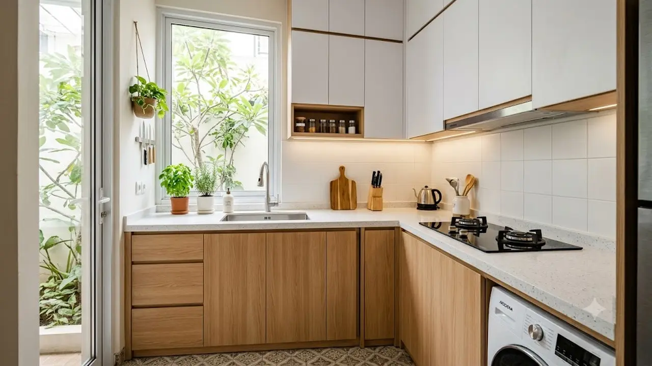Inspirasi Desain Kitchen Set untuk Dapur Sempit/AI Generated