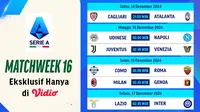 Jadwal dan Siaran Langsung Liga Italia 2024/2025 Matchweek 16 di Vidio