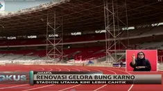 Untuk memastikan target renovasi tercapai, Menko Bidang Pembangunan Manusia dan Kebudayaan Puan Maharani meninjau GBK.