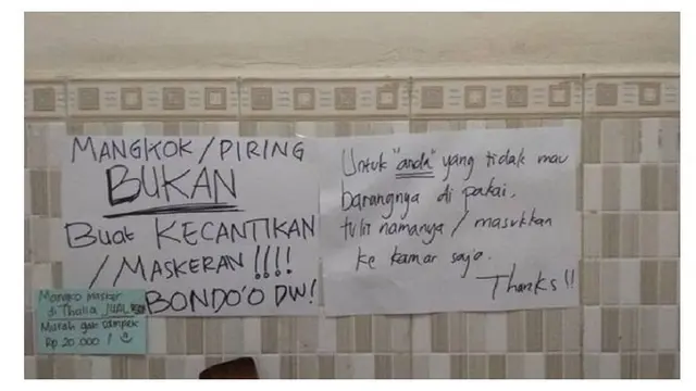 8 Potret Peringatan di Kos-kosan Ini Kocak, Penuh Drama