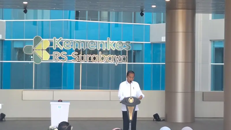 Presiden Joko Widodo (Jokowi) meresmikan Gedung RS Kementerian Kesehatan di Surabaya, Jawa Timur, Jumat (6/9/2024).